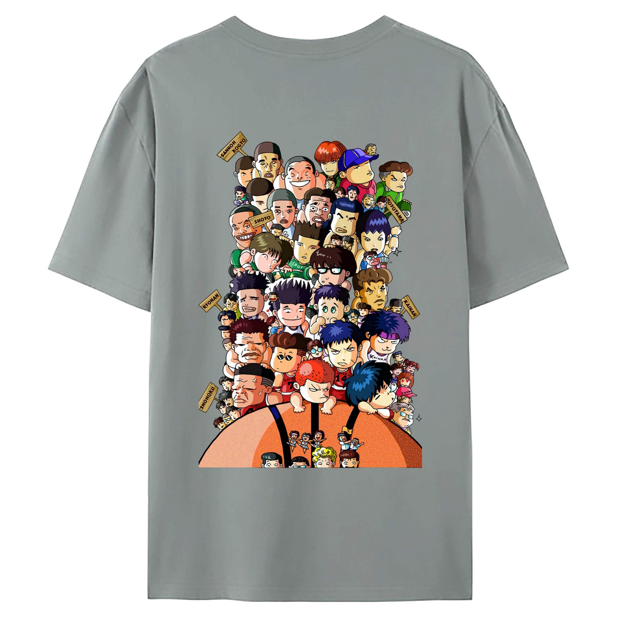 （画像用） SLAM DUNK／スラムダンク 綿100％ メンズ半袖Tシャツ（バックプリント） 通気性